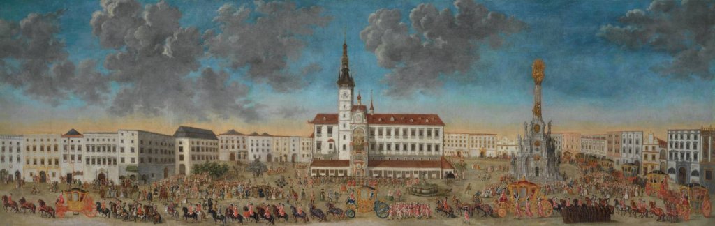 Obraz zachycující vjezd kardinála Troyera do Olomouce z roku 1783