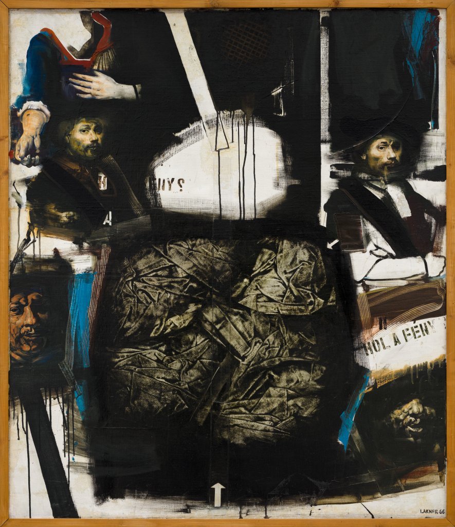 László Lakner: Studie Rembrandta, 1966, olej na plátně, 110 × 95 cm. Muzeum výtvarného umění – Maďarská národní galerie, Budapešť.