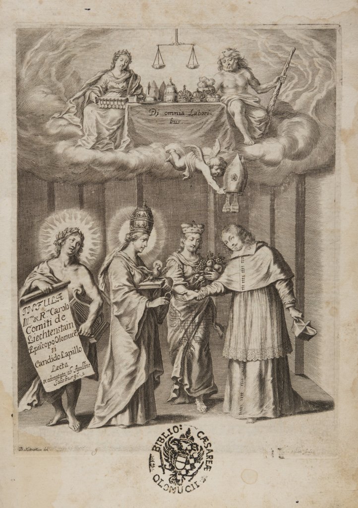 Bartholomäus Kilian podle Burkharda Schrammanna, Karel z Lichtensteinu-Castelcorna přijímá biskupský prsten