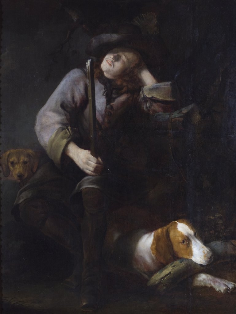 Christopher Paudiss, Spící lovec se psy, kolem roku 1660
