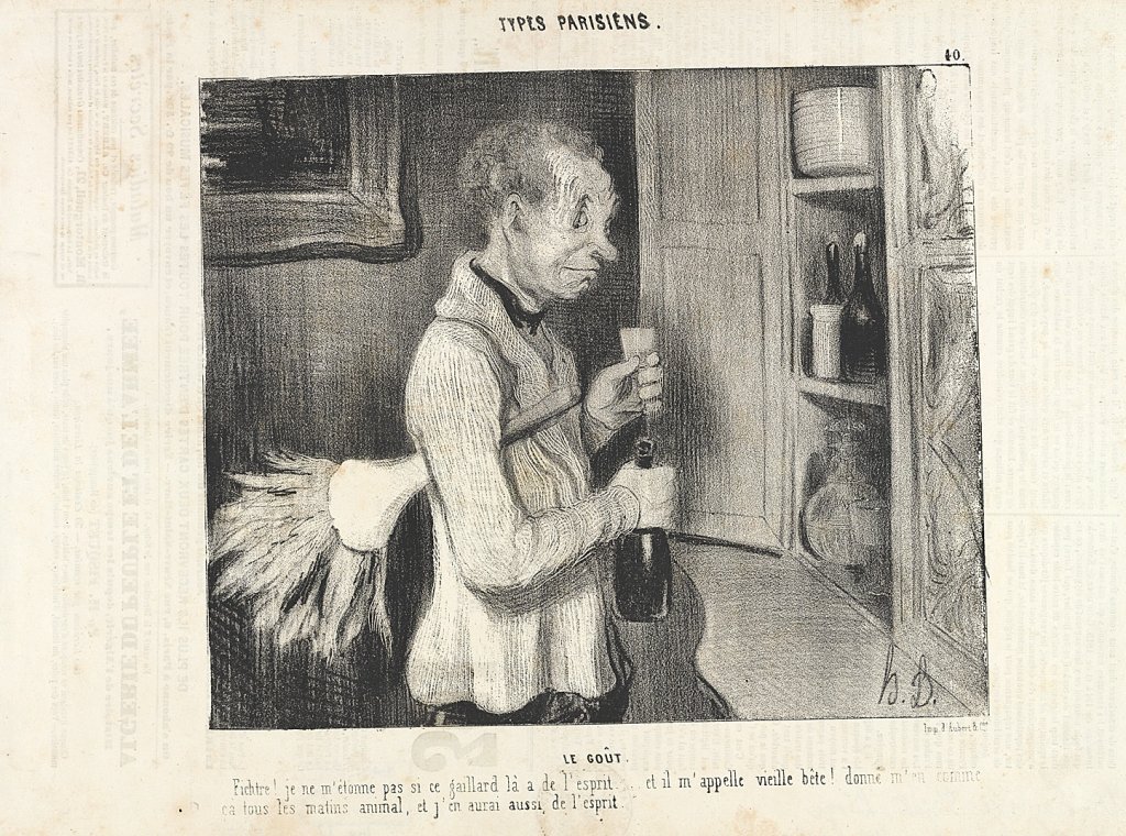 Honoré Daumier, Piják, 1839, křídová litografie.