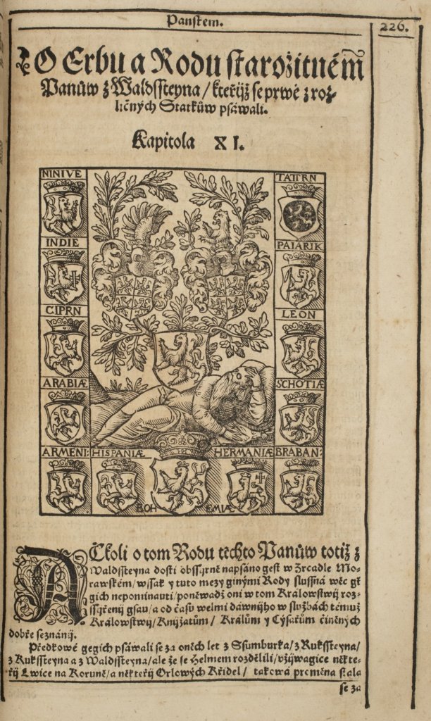 Bartoloměj Paprocký z Hlohol a Paprocké Vůle, Zrcadlo slavného Markrabství moravského (1593). Kapitola o pánech z Valdštejna