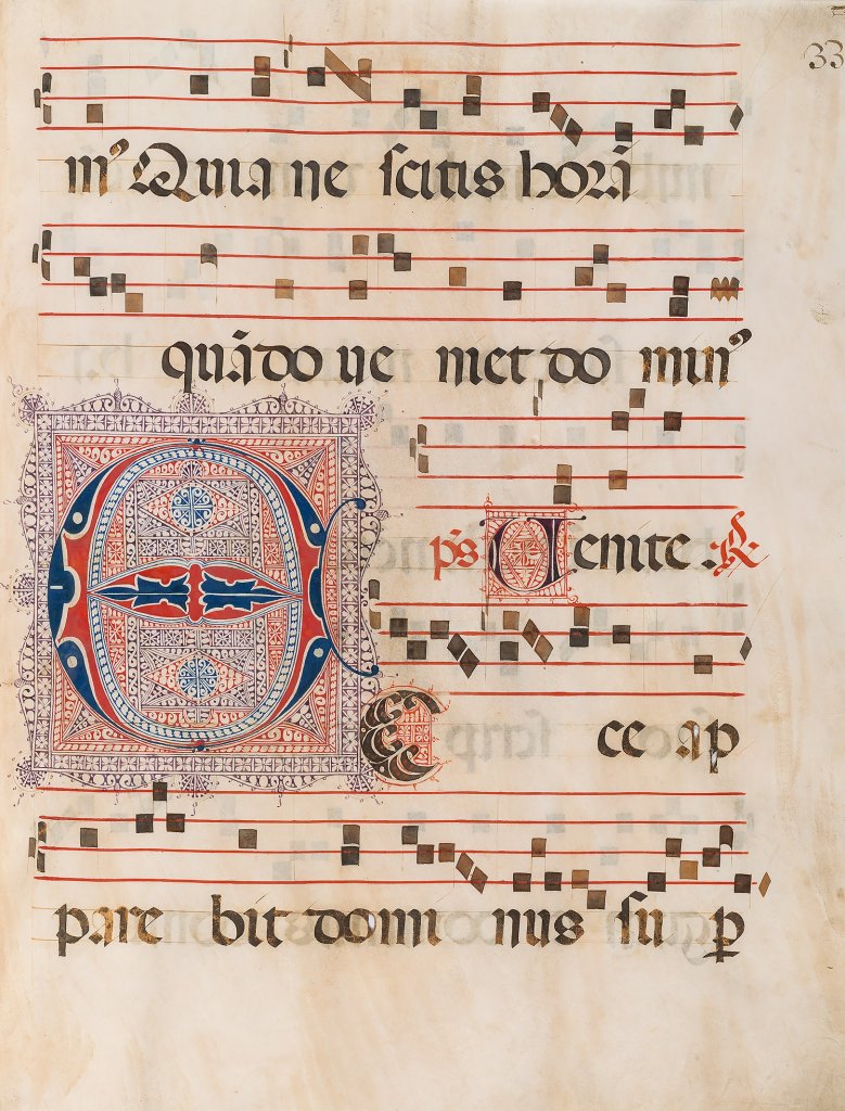 Dominikánský antifonář, zimní část Antiphonarium iuxta ritum ordinis praedicatorum, pars hiemalis Severní Itálie (Ferrara?), první čtvrtina 16. století
