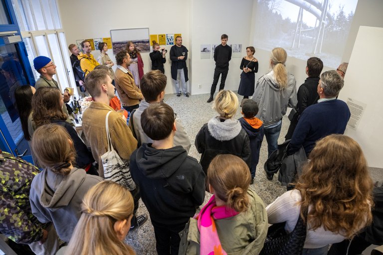 Opening of the exhibition Our human time means nothing Opening of the exhibition Tytus Szabelski-Różniak / Nela Vicanová: Our human time means nothing at Basement Studio. 16 September 2024, Photo: MUO - Zdeněk Sodoma