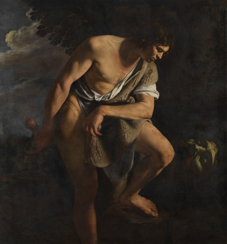 Artemisia Gentileschi. David rozjímající nad Goliášovou hlavou, po 1610 Artemisia Gentileschi. David rozjímající nad Goliášovou hlavou, po 1610