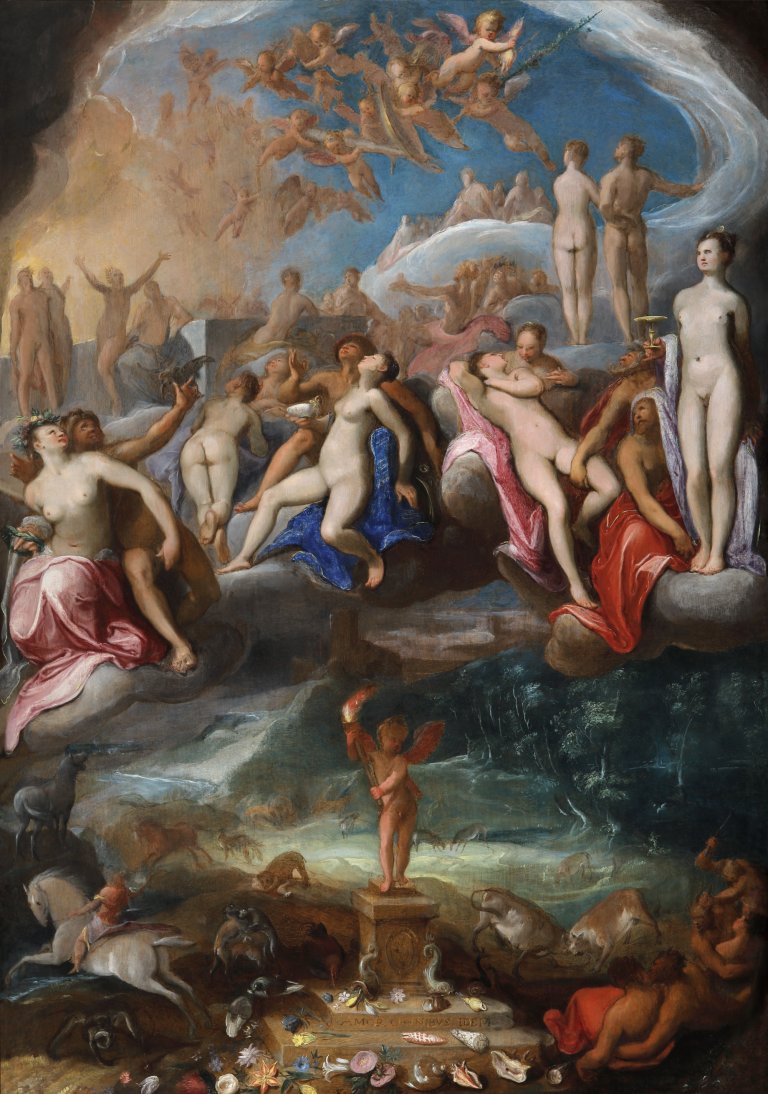 Karel van Mander, Triumf lásky – Amor omnibus idem, kolem 1602, 73×52 cm, olej na dřevě. NPÚ, Státní zámek Duchcov Karel van Mander, Triumf lásky – Amor omnibus idem, kolem 1602, 73×52 cm, olej na dřevě. NPÚ, Státní zámek Duchcov