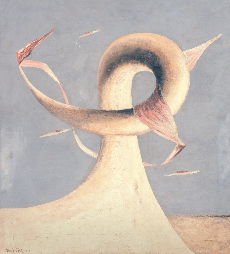 František Hudeček, Do prostoru, 1931, tempera, plátno; 58×52 cm. Muzeum umění Olomouc