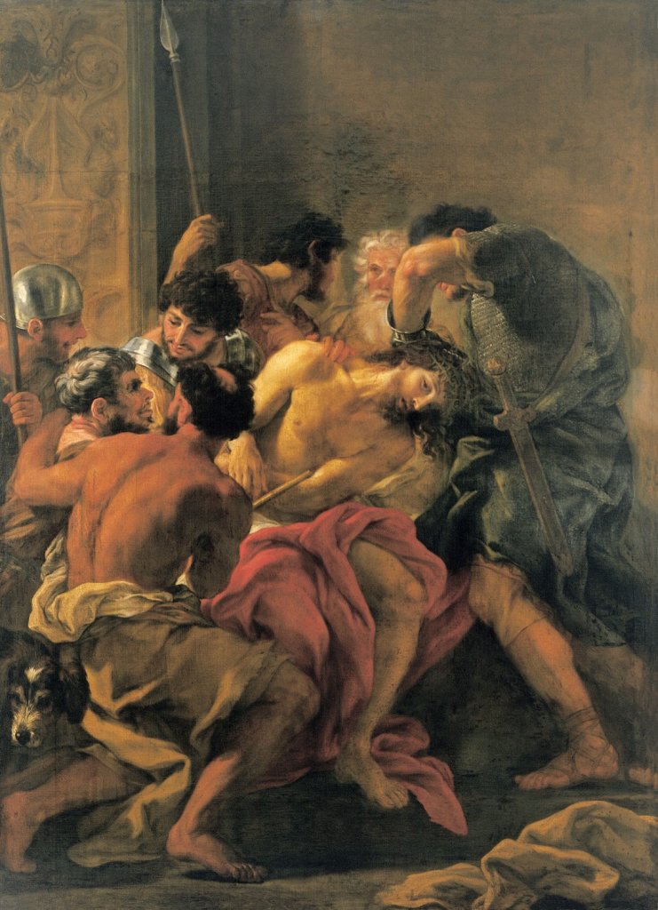 Giovanni Battista Gauli, zv. Baciccio, Korunování trním, po 1685, olej, plátno, 269.5×197 cm, neznačeno, získáno 1870, Arcibiskupství olomoucké – Arcidiecézní muzeum Olomouc