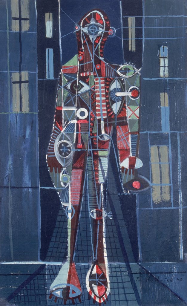 František Hudeček, Svědek, 1943, olej, plátno; 47.5×29 cm. Muzeum umění Olomouc