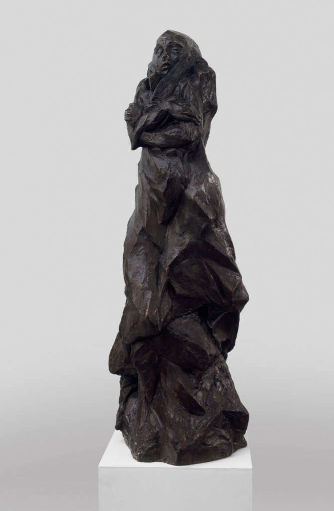 Otto Gutfreund, Úzkost, (1911–1912) bronz; výška 147 cm, Muzeum umění Olomouc