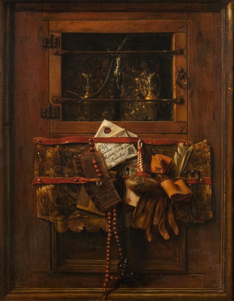 Samuel van Hoogstraten, Zátiší s dopisem, 1651–1654, olej, plátno; 90×70,8 cm. Arcibiskupství olomoucké – Arcidiecézní muzeum Kroměříž