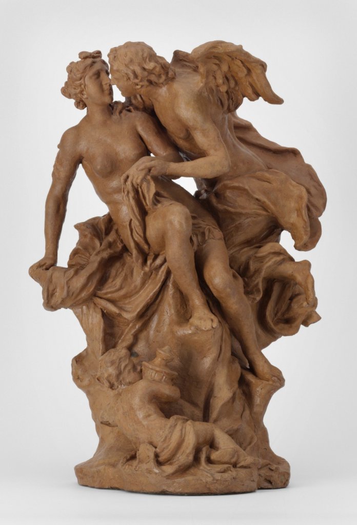 Giovanni Giuliani, Amor a Psyché, 1702, terakota; výška 49 cm, 47 cm, Muzeum umění Olomouc