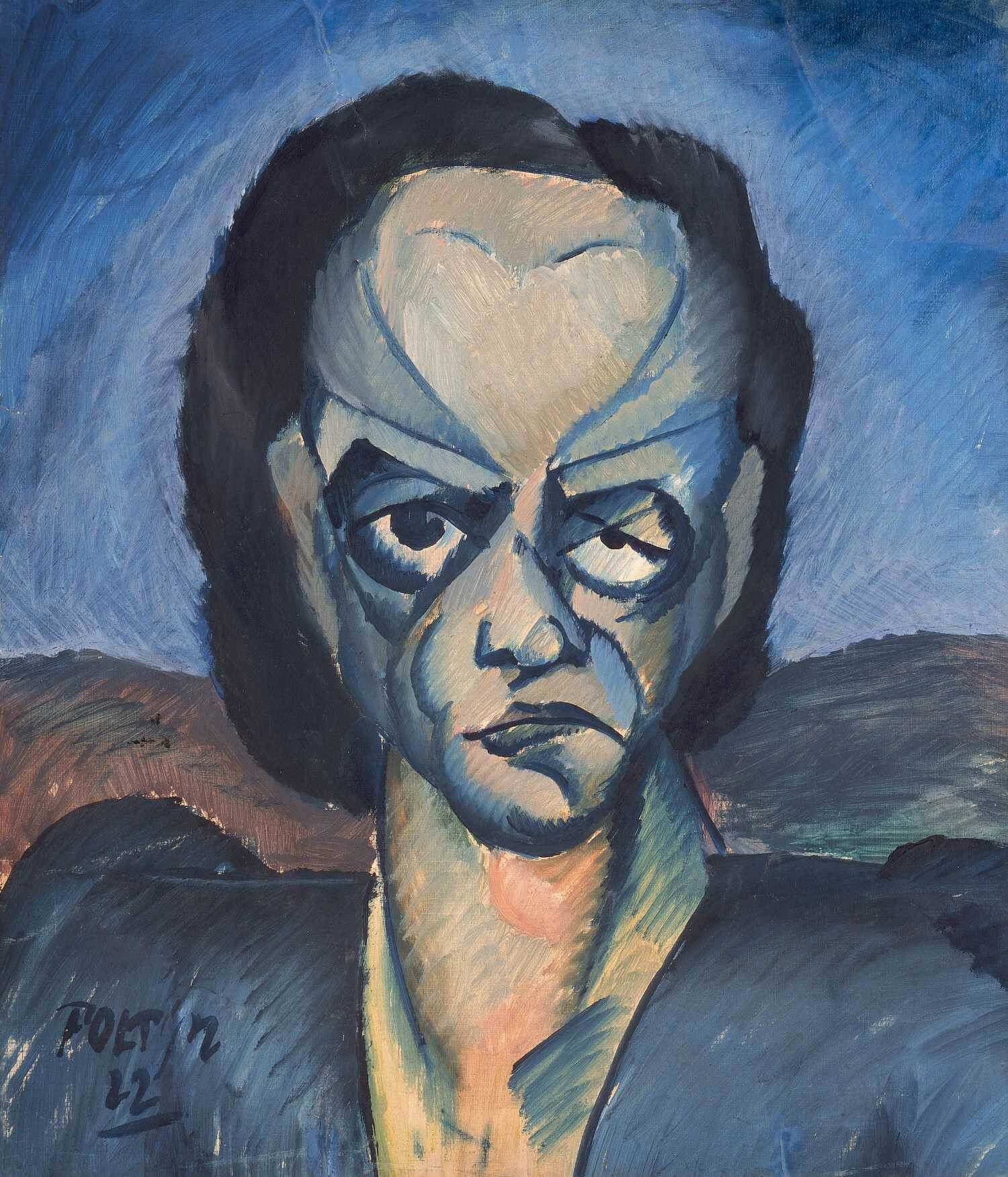 František Foltýn, Vlastní portrét, 1922, olej, plátno, 50 × 45 cm, Muzeum umění Olomouc