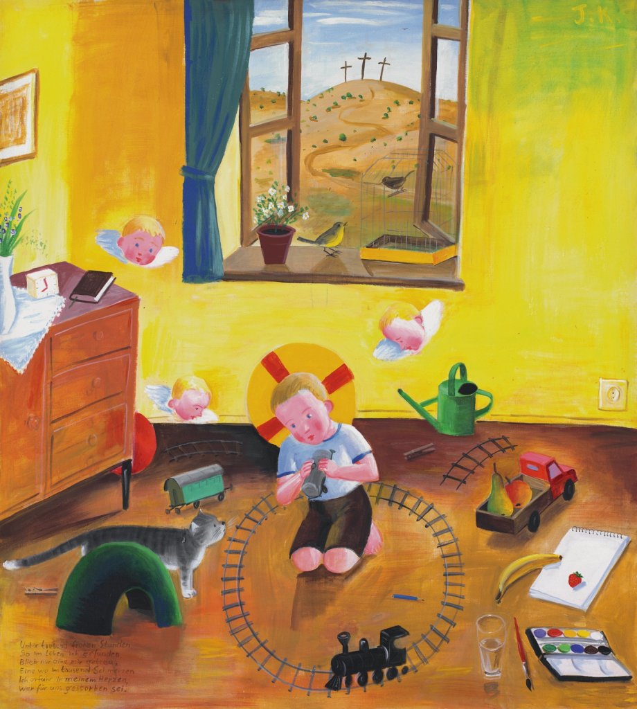 Jan Knap, Bez názvu, 1984, akryl, plátno; 190×170 cm, Muzeum umění Olomouc