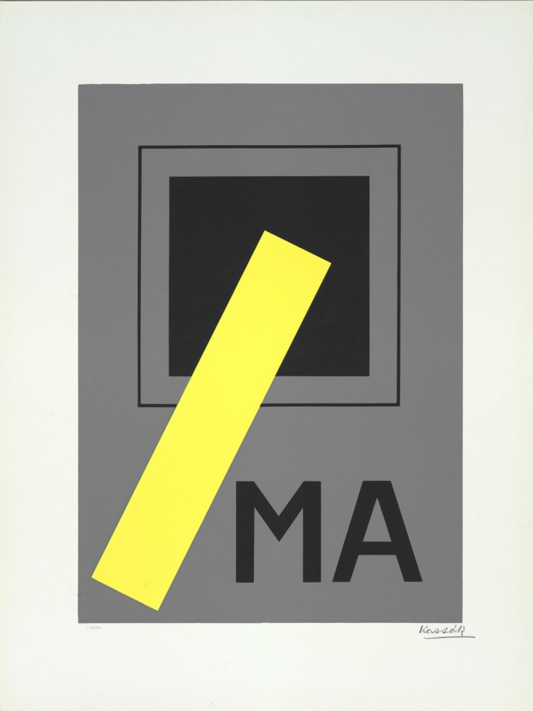 Lajos Kassák, MA, nedat. (60. léta 20. století), serigrafie, papír, 667 mm×506 mm; 504 mm×361 mm, Muzeum umění Olomouc