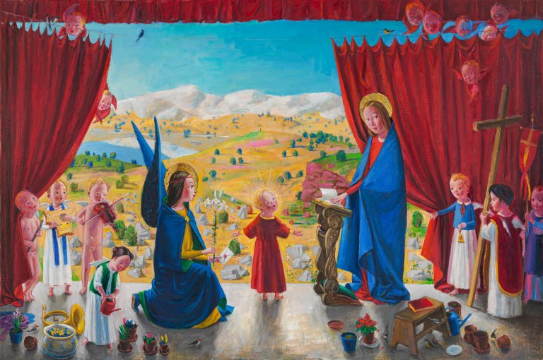 Jan Knap, Bez názvu 2013, olej na plátně, 65 × 90. Sbírka Jana Knapa