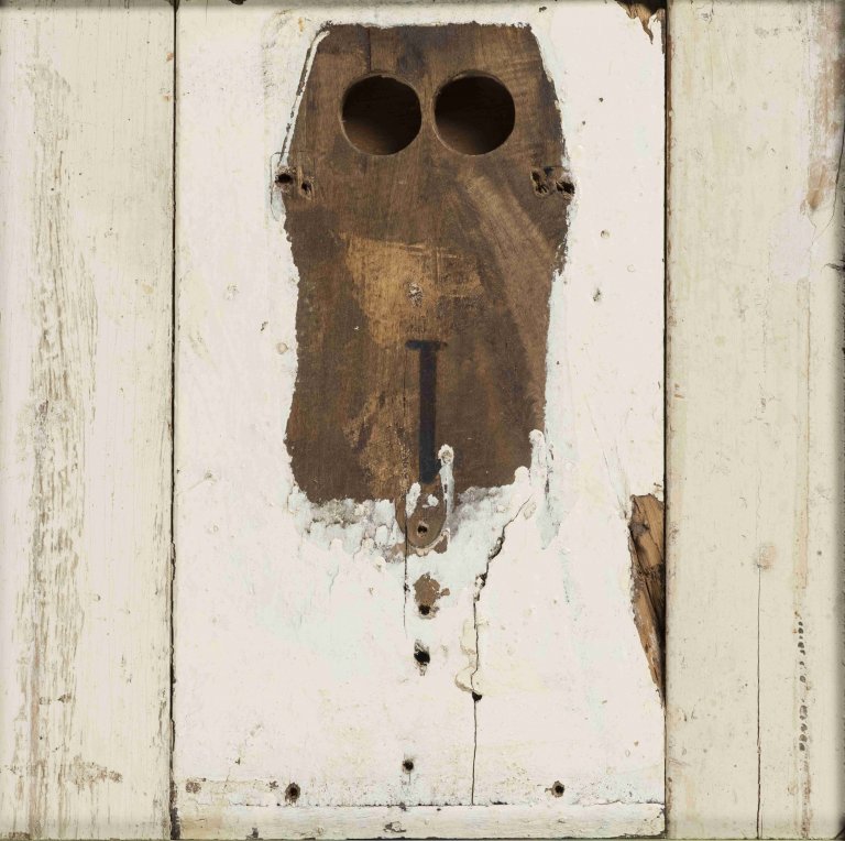 Zbyněk Sekal, The Ghost, 1987, wood, varnish, iron, 29.9 × 30.1 cm (relief – composite painting). MUO