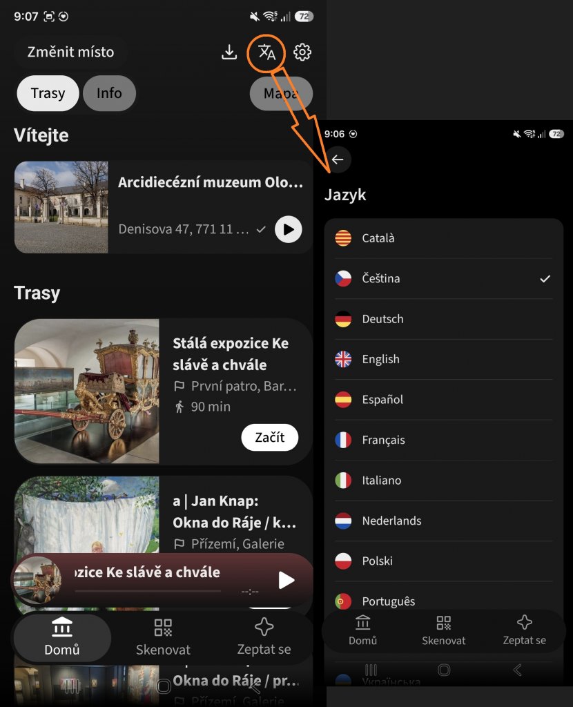 Audio průvodce v aplikaci Cabinet of Wonders nabízí prohlídky výstav v 10 jazykových verzích
